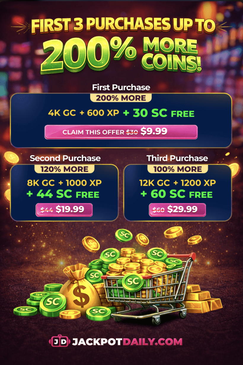 Jackpot Daily first 3 purchase tiers