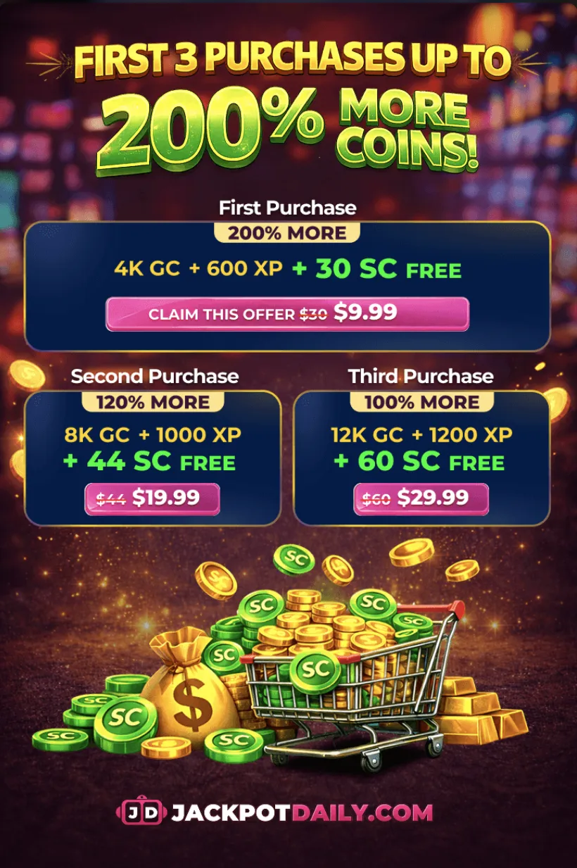 Jackpot Daily first 3 purchase tiers